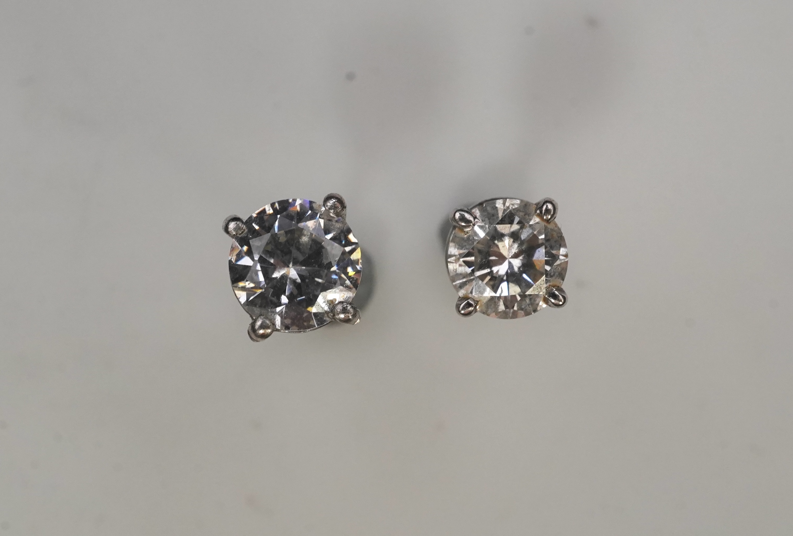 A diamond stud earring